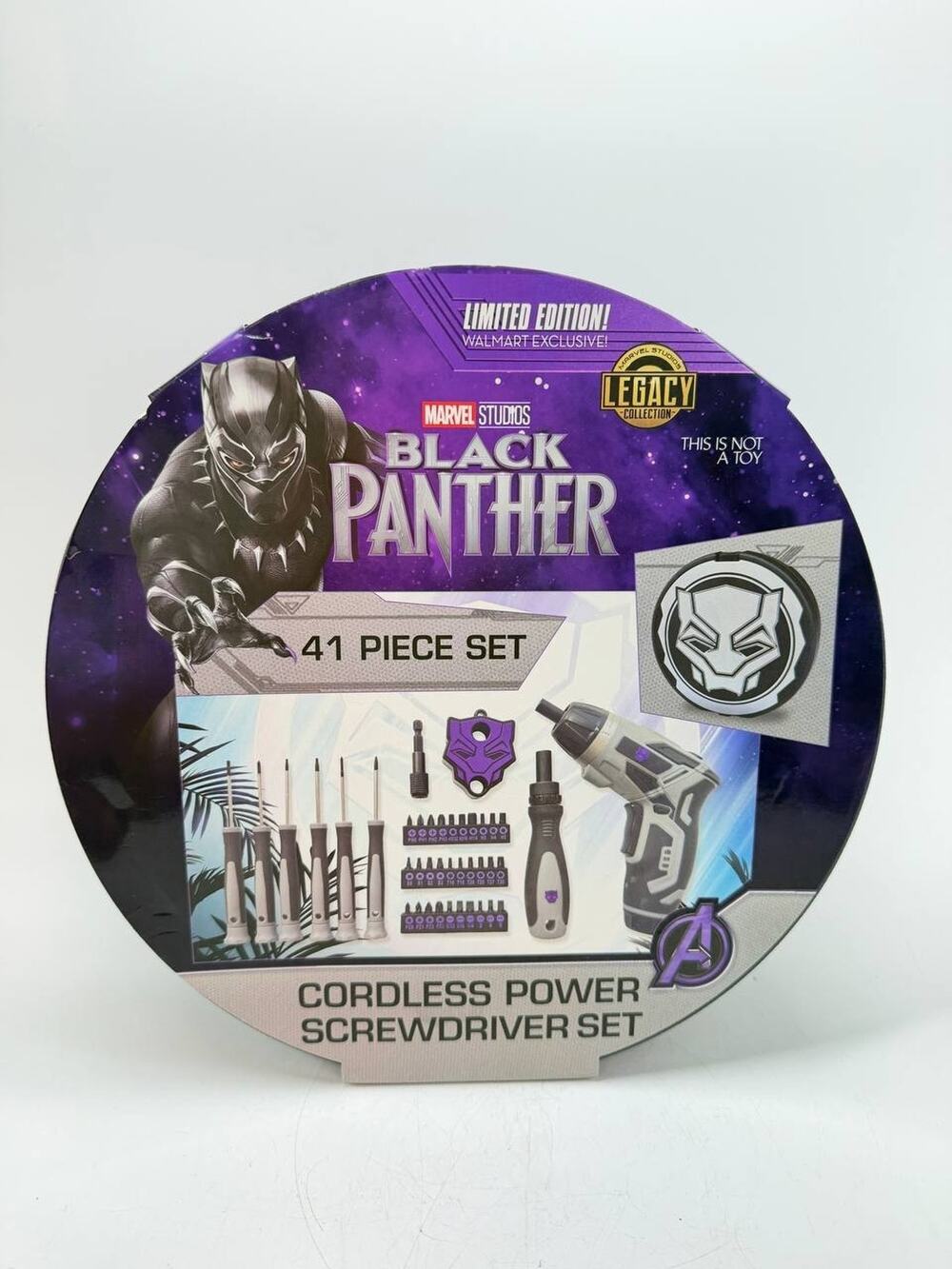 Marvel Black Panther Legacy 41pc Cordless Power Screwdriver Set 3.6V New